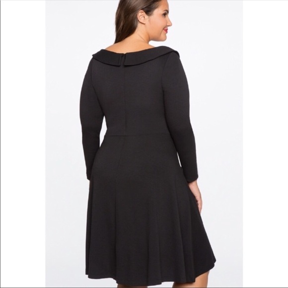 NWT Eloquii black fit flare button dress 18 2X - Picture 2 of 8